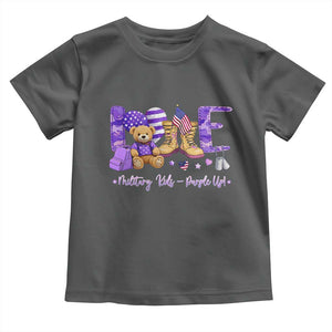 Purple Up Military Kids Toddler T Shirt Month Of Military Child Army TS10 Dark Heather Print Your Wear