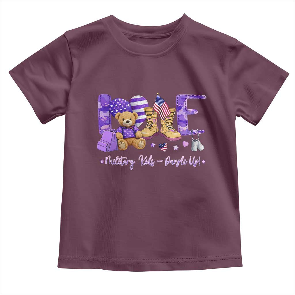 Purple Up Military Kids Toddler T Shirt Month Of Military Child Army TS10 Maroon Print Your Wear