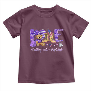 Purple Up Military Kids Toddler T Shirt Month Of Military Child Army TS10 Maroon Print Your Wear