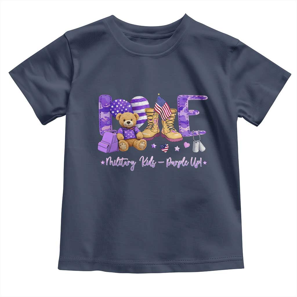 Purple Up Military Kids Toddler T Shirt Month Of Military Child Army TS10 Navy Print Your Wear