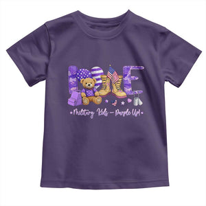Purple Up Military Kids Toddler T Shirt Month Of Military Child Army TS10 Purple Print Your Wear