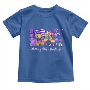 Purple Up Military Kids Toddler T Shirt Month Of Military Child Army TS10 Royal Blue Print Your Wear