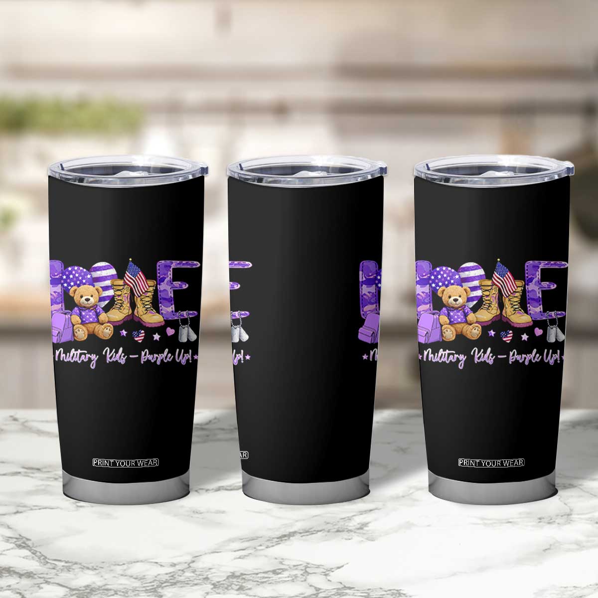 Purple Up Military Kids Tumbler Cup Month Of Military Child Army TS10 Print Your Wear