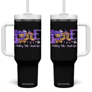 Purple Up Military Kids Tumbler With Handle Month Of Military Child Army TS10 One Size: 40 oz Black Print Your Wear