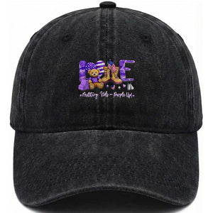 Purple Up Military Kids Washed Cotton Baseball Cap Month Of Military Child Army TS10 Washed Cap Universal Fit Black Print Your Wear