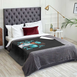 Black Women Fight Sexual Assault Awareness Throw Blanket African American Teal Ribbon Support TS10 Print Your Wear