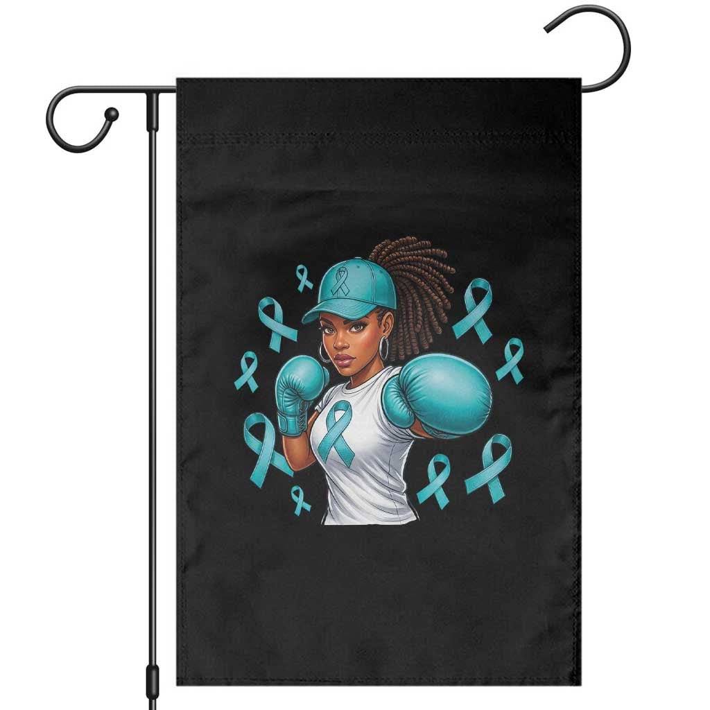 Black Women Fight Sexual Assault Awareness Garden Flag African American Teal Ribbon Support TS10 Black Print Your Wear
