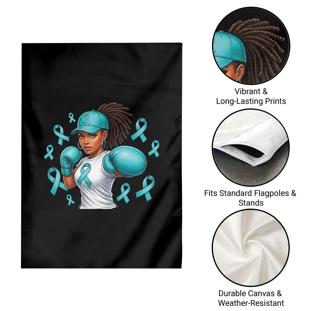 Black Women Fight Sexual Assault Awareness Garden Flag African American Teal Ribbon Support TS10 Print Your Wear