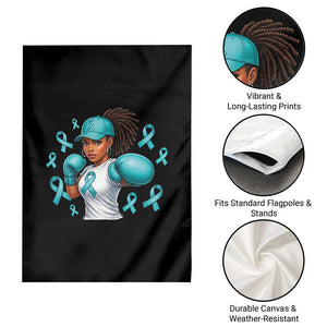 Black Women Fight Sexual Assault Awareness Garden Flag African American Teal Ribbon Support TS10 Print Your Wear