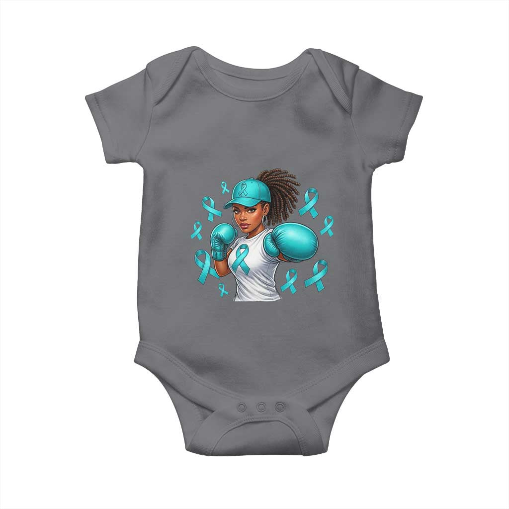 Black Women Fight Sexual Assault Awareness Baby Onesie African American Teal Ribbon Support TS10 Charcoal Print Your Wear
