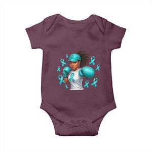 Black Women Fight Sexual Assault Awareness Baby Onesie African American Teal Ribbon Support TS10 Maroon Print Your Wear