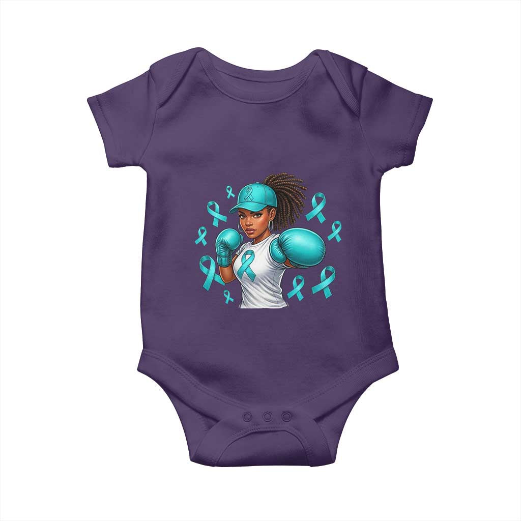Black Women Fight Sexual Assault Awareness Baby Onesie African American Teal Ribbon Support TS10 Purple Print Your Wear
