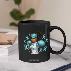 Black Women Fight Sexual Assault Awareness Coffee Mug African American Teal Ribbon Support TS10 Print Your Wear