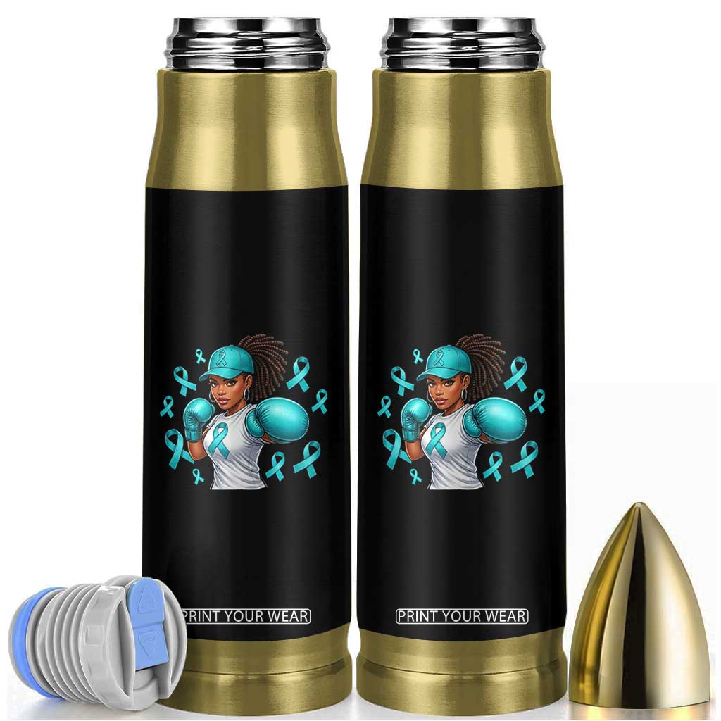 Black Women Fight Sexual Assault Awareness Bullet Tumbler African American Teal Ribbon Support TS10 Black Print Your Wear