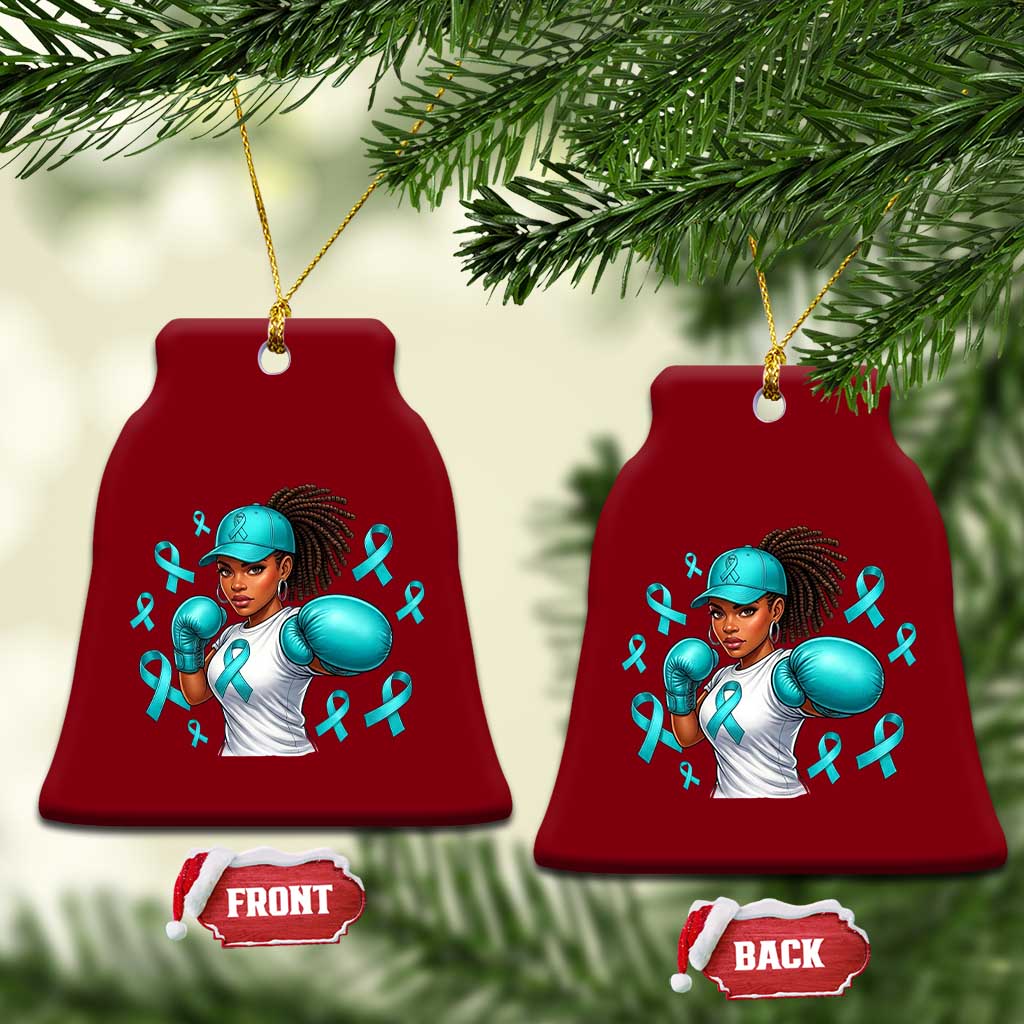 Black Women Fight Sexual Assault Awareness Ceramic Ornament African American Teal Ribbon Support TS10 Print Your Wear