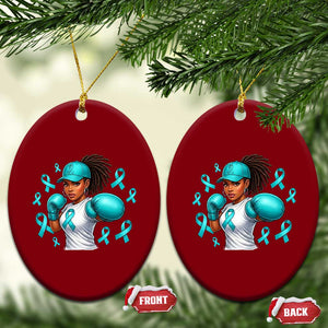 Black Women Fight Sexual Assault Awareness Ceramic Ornament African American Teal Ribbon Support TS10 Print Your Wear