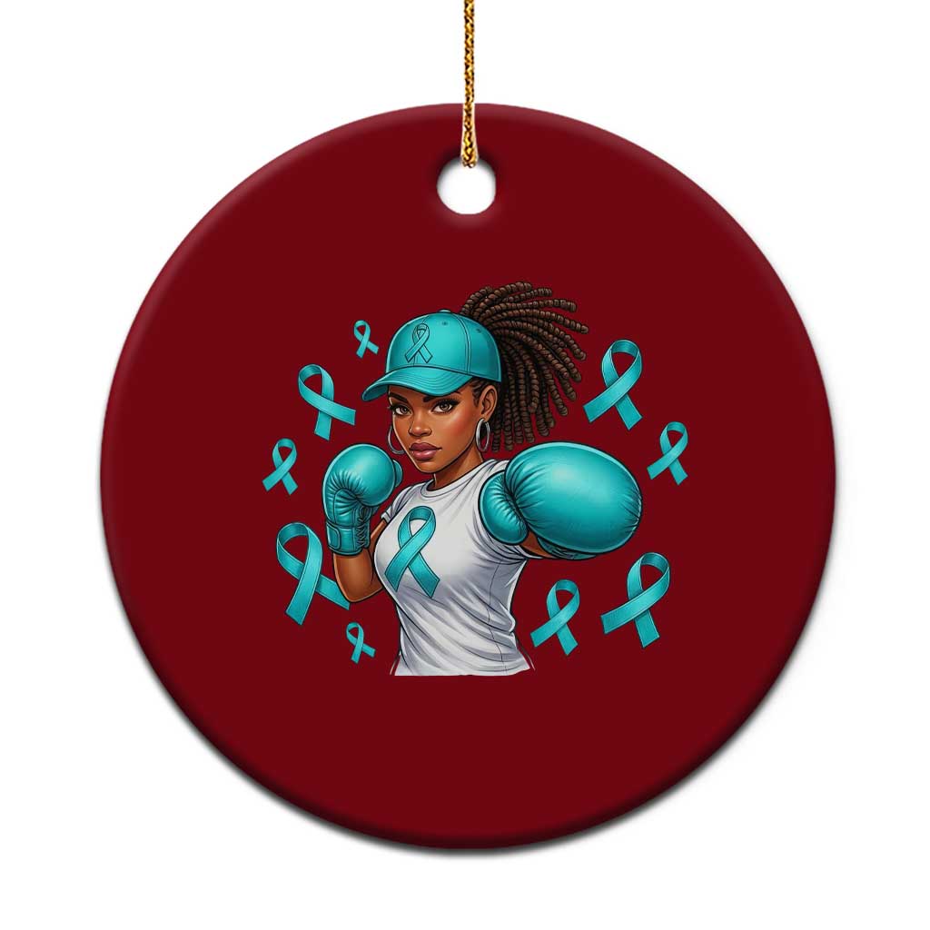 Black Women Fight Sexual Assault Awareness Ceramic Ornament African American Teal Ribbon Support TS10 1pc Red Print Your Wear