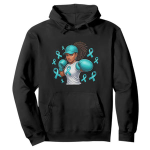 Black Women Fight Sexual Assault Awareness Hoodie African American Teal Ribbon Support TS10 Black Print Your Wear