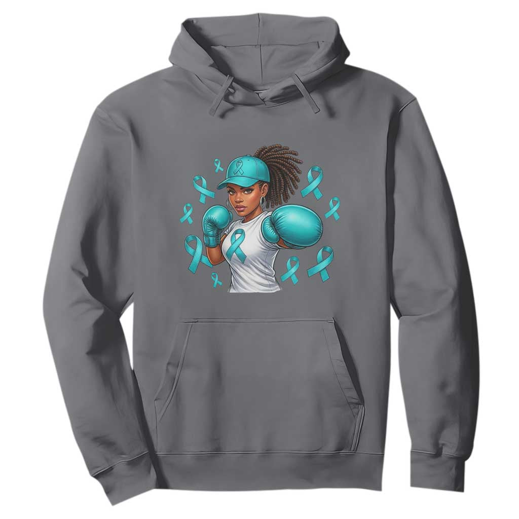 Black Women Fight Sexual Assault Awareness Hoodie African American Teal Ribbon Support TS10 Charcoal Print Your Wear