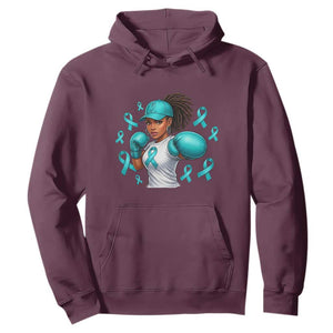 Black Women Fight Sexual Assault Awareness Hoodie African American Teal Ribbon Support TS10 Maroon Print Your Wear