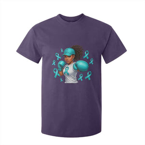 Black Women Fight Sexual Assault Awareness T Shirt For Kid African American Teal Ribbon Support TS10 Purple Print Your Wear