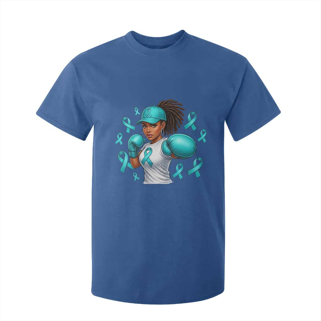 Black Women Fight Sexual Assault Awareness T Shirt For Kid African American Teal Ribbon Support TS10 Royal Blue Print Your Wear