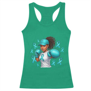 Black Women Fight Sexual Assault Awareness Racerback Tank Top African American Teal Ribbon Support TS10 Irish Green Print Your Wear