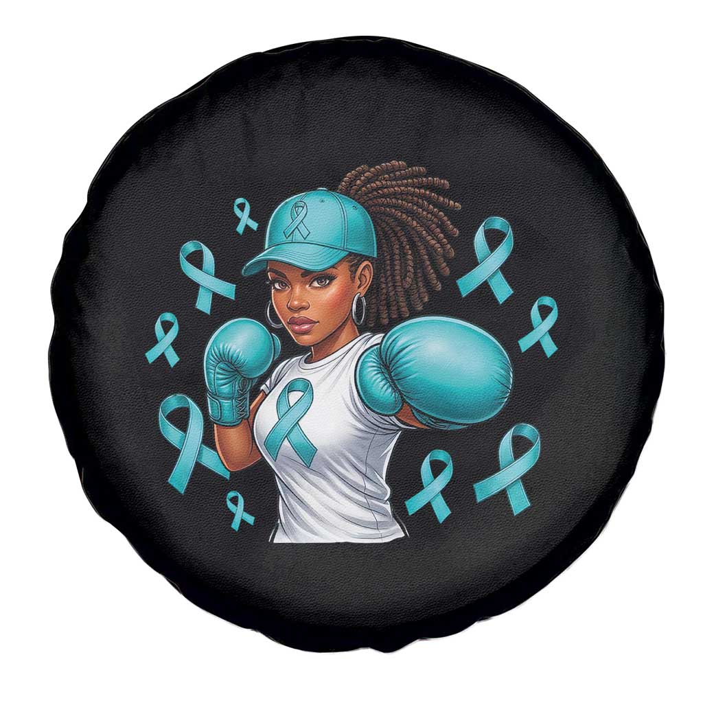 Black Women Fight Sexual Assault Awareness Spare Tire Cover African American Teal Ribbon Support TS10 Print Your Wear