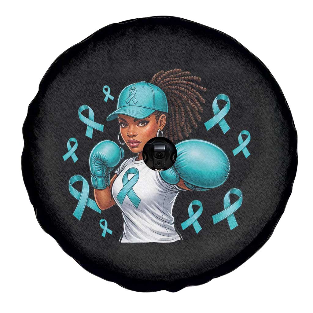 Black Women Fight Sexual Assault Awareness Spare Tire Cover African American Teal Ribbon Support TS10 Print Your Wear