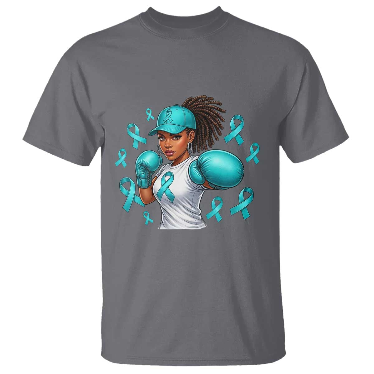 Black Women Fight Sexual Assault Awareness T Shirt African American Teal Ribbon Support TS10 Charcoal Print Your Wear