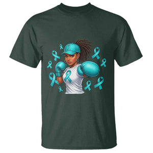 Black Women Fight Sexual Assault Awareness T Shirt African American Teal Ribbon Support TS10 Dark Forest Green Print Your Wear