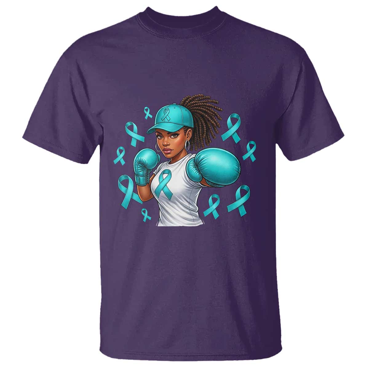 Black Women Fight Sexual Assault Awareness T Shirt African American Teal Ribbon Support TS10 Purple Print Your Wear
