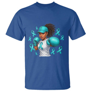 Black Women Fight Sexual Assault Awareness T Shirt African American Teal Ribbon Support TS10 Royal Blue Print Your Wear