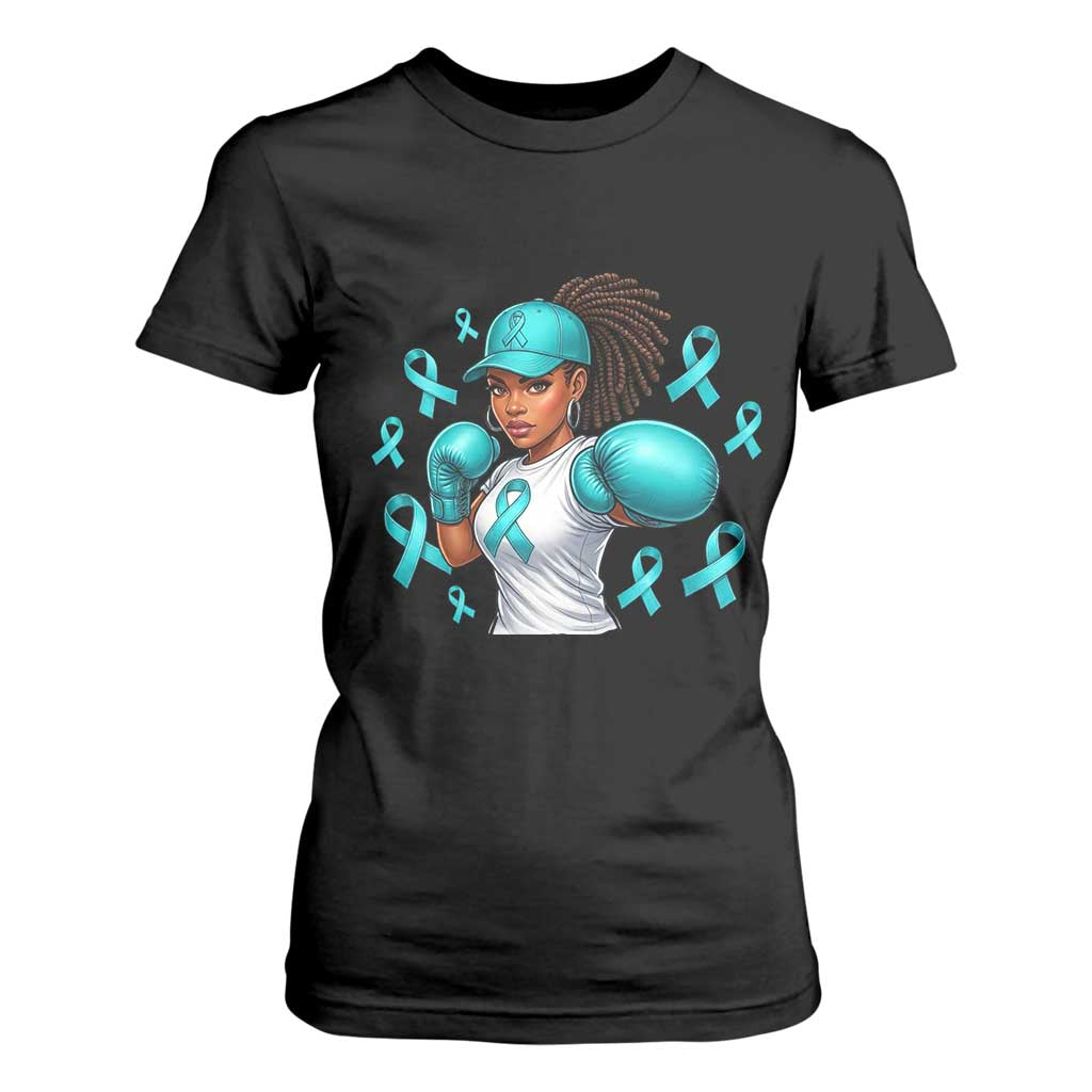 Black Women Fight Sexual Assault Awareness T Shirt For Women African American Teal Ribbon Support TS10 Black Print Your Wear