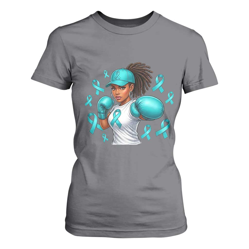 Black Women Fight Sexual Assault Awareness T Shirt For Women African American Teal Ribbon Support TS10 Charcoal Print Your Wear