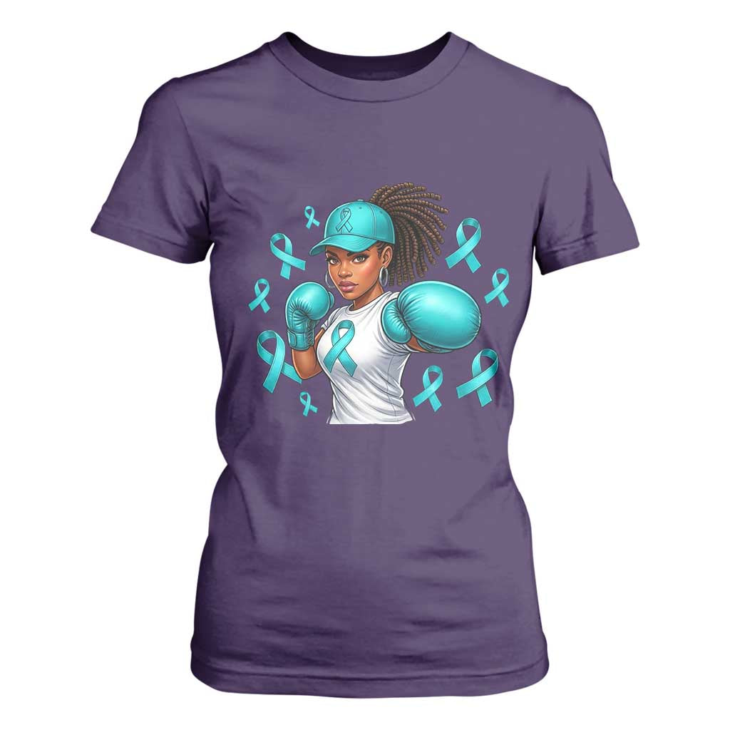 Black Women Fight Sexual Assault Awareness T Shirt For Women African American Teal Ribbon Support TS10 Purple Print Your Wear