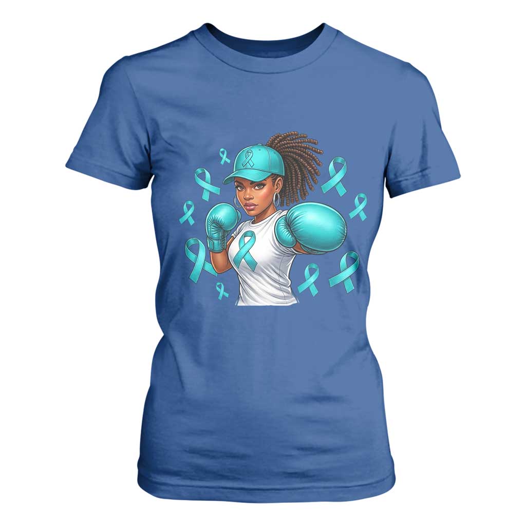 Black Women Fight Sexual Assault Awareness T Shirt For Women African American Teal Ribbon Support TS10 Royal Blue Print Your Wear