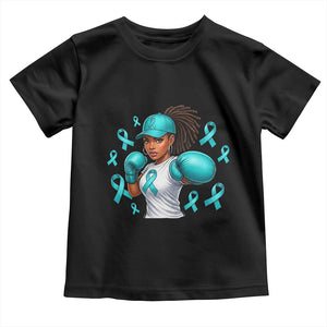 Black Women Fight Sexual Assault Awareness Toddler T Shirt African American Teal Ribbon Support TS10 Black Print Your Wear
