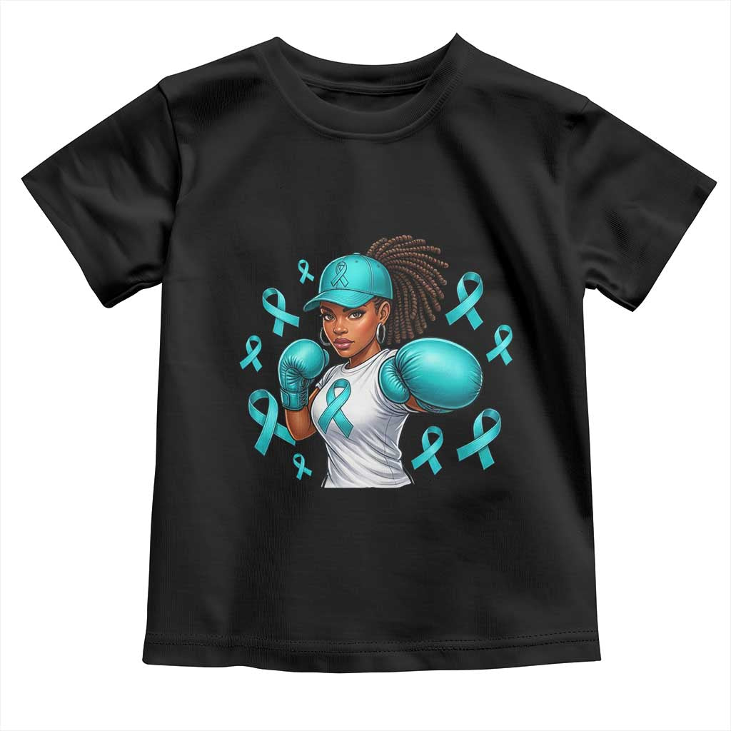 Black Women Fight Sexual Assault Awareness Toddler T Shirt African American Teal Ribbon Support TS10 Black Print Your Wear