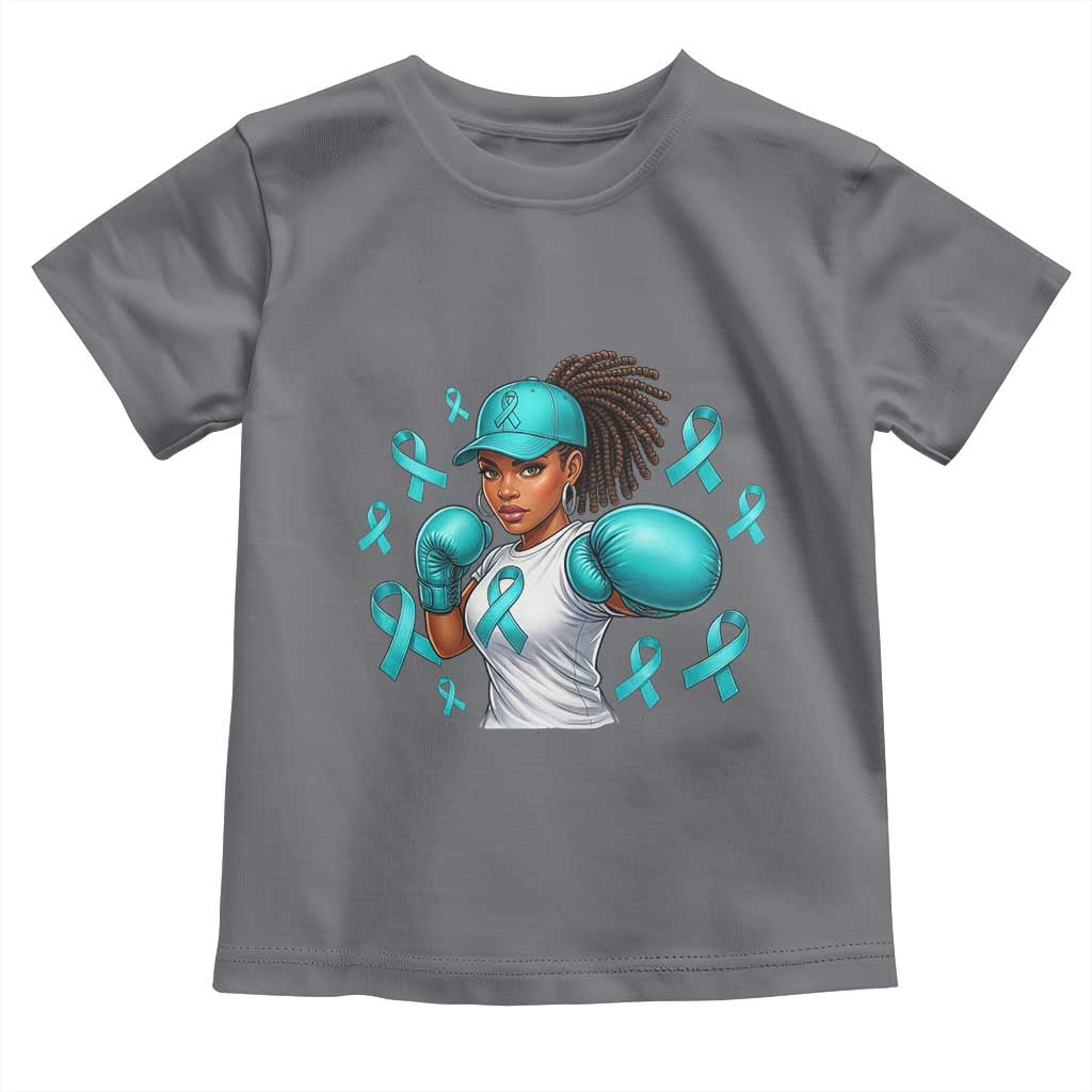Black Women Fight Sexual Assault Awareness Toddler T Shirt African American Teal Ribbon Support TS10 Charcoal Print Your Wear