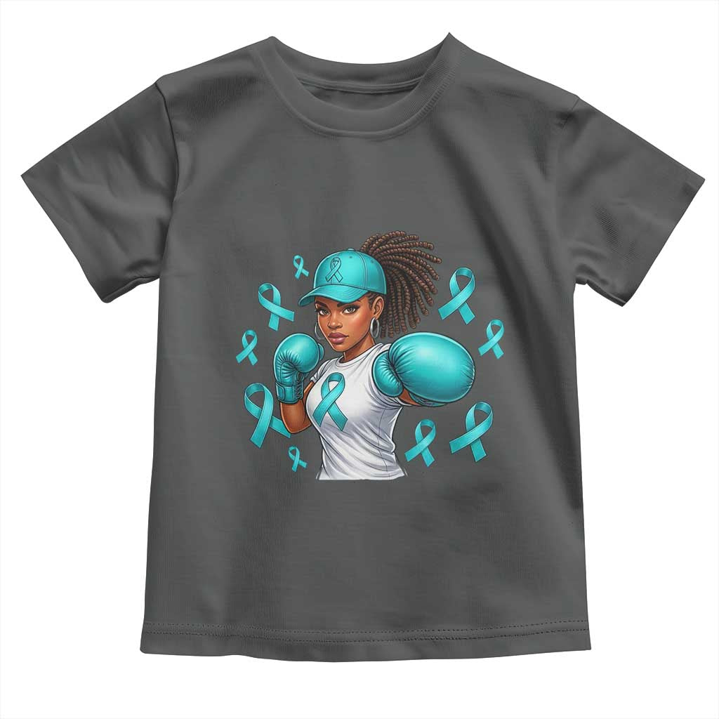 Black Women Fight Sexual Assault Awareness Toddler T Shirt African American Teal Ribbon Support TS10 Dark Heather Print Your Wear