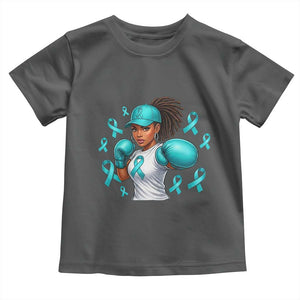 Black Women Fight Sexual Assault Awareness Toddler T Shirt African American Teal Ribbon Support TS10 Dark Heather Print Your Wear