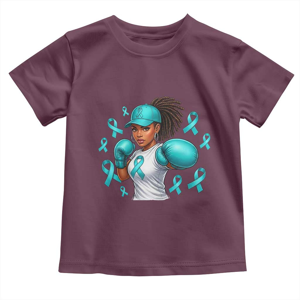 Black Women Fight Sexual Assault Awareness Toddler T Shirt African American Teal Ribbon Support TS10 Maroon Print Your Wear