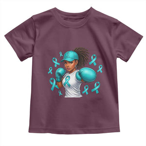 Black Women Fight Sexual Assault Awareness Toddler T Shirt African American Teal Ribbon Support TS10 Maroon Print Your Wear