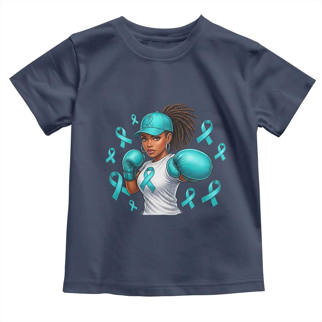 Black Women Fight Sexual Assault Awareness Toddler T Shirt African American Teal Ribbon Support TS10 Navy Print Your Wear