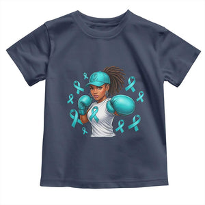 Black Women Fight Sexual Assault Awareness Toddler T Shirt African American Teal Ribbon Support TS10 Navy Print Your Wear