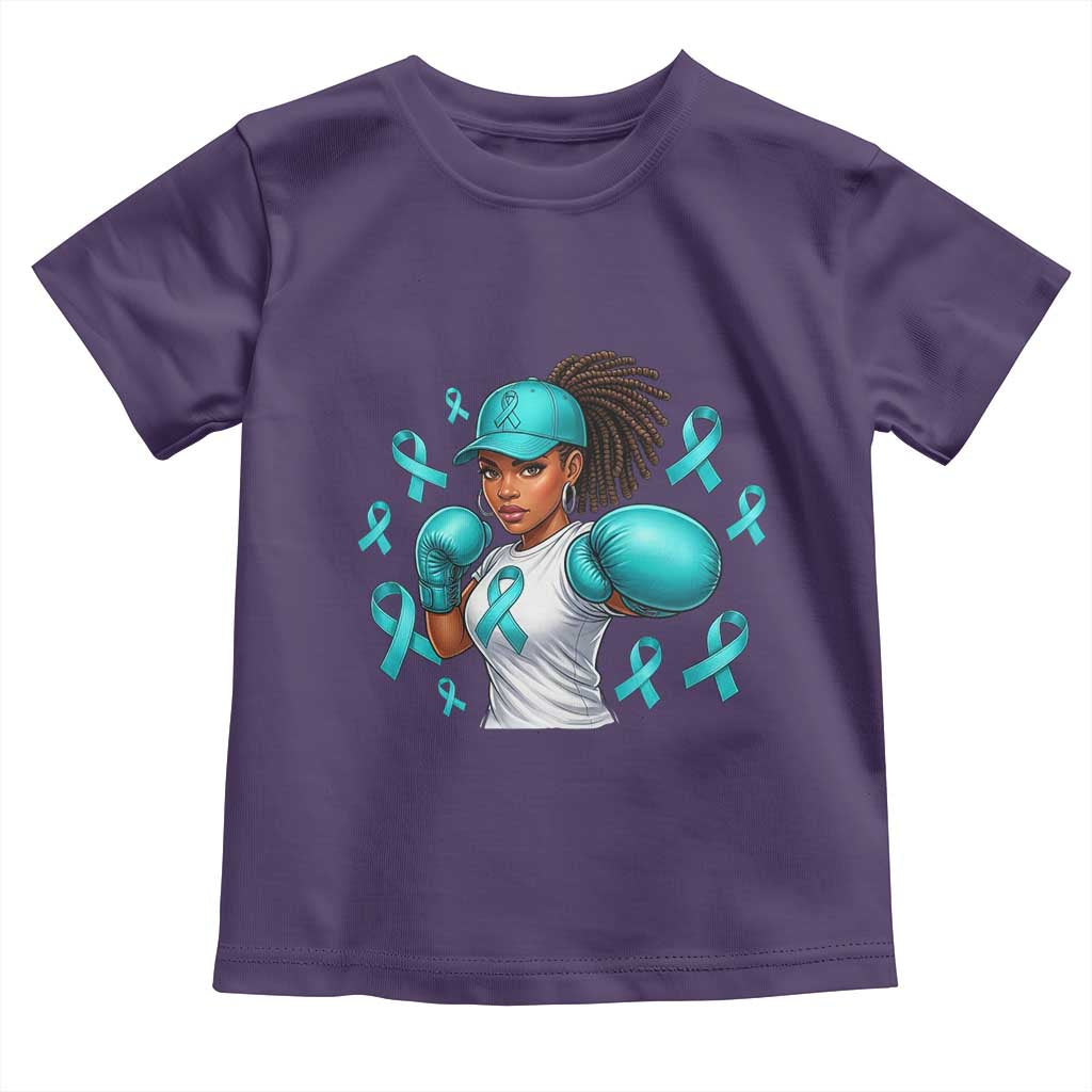 Black Women Fight Sexual Assault Awareness Toddler T Shirt African American Teal Ribbon Support TS10 Purple Print Your Wear