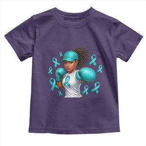 Black Women Fight Sexual Assault Awareness Toddler T Shirt African American Teal Ribbon Support TS10 Purple Print Your Wear