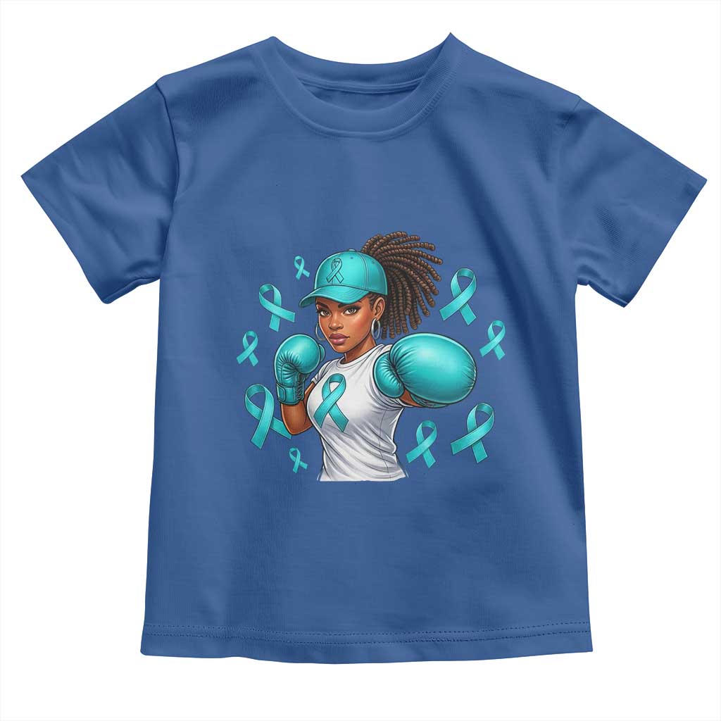 Black Women Fight Sexual Assault Awareness Toddler T Shirt African American Teal Ribbon Support TS10 Royal Blue Print Your Wear