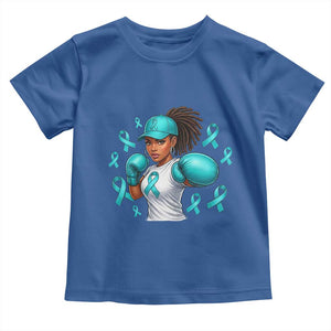 Black Women Fight Sexual Assault Awareness Toddler T Shirt African American Teal Ribbon Support TS10 Royal Blue Print Your Wear